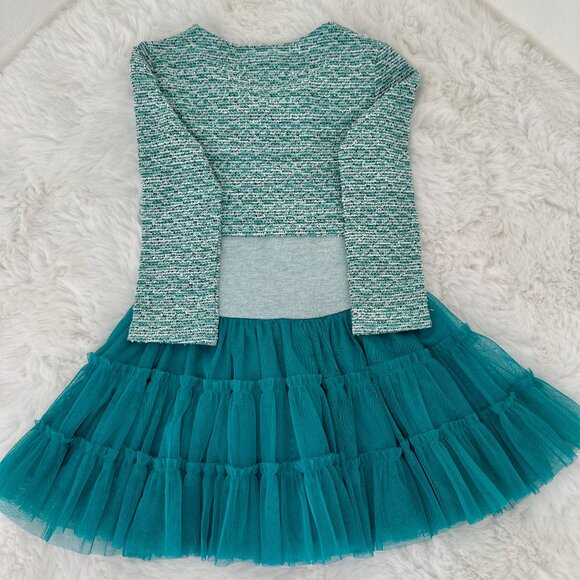 Lona Michelle Girls Teal Party Dress – Tulle Skirt & Sparkle Belt - Picture 5 of 7